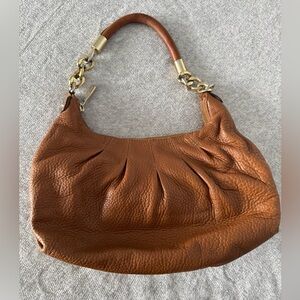 Michael Kors Tan Leather Key & Card Holder with Gold Hardware Handbag